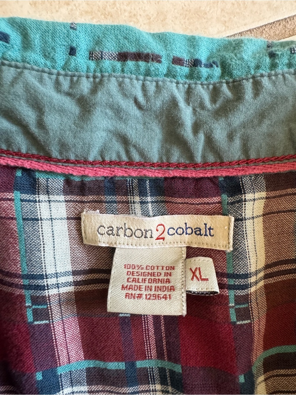 Carbon 2 Cobalt Men's Teal Button-Up Shirt - Picture 3 of 8